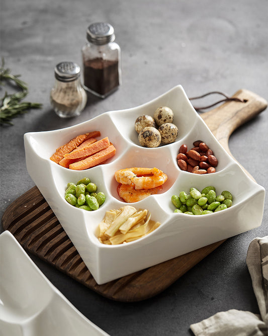 Mini Serving Square Platter with Divided Sections