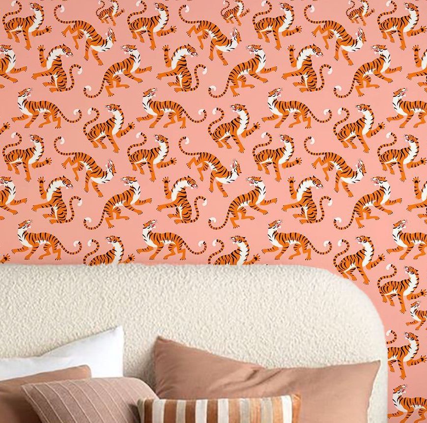 Tropical Jungle Tiger Peel and Stick Wallpapers (Two Styles)