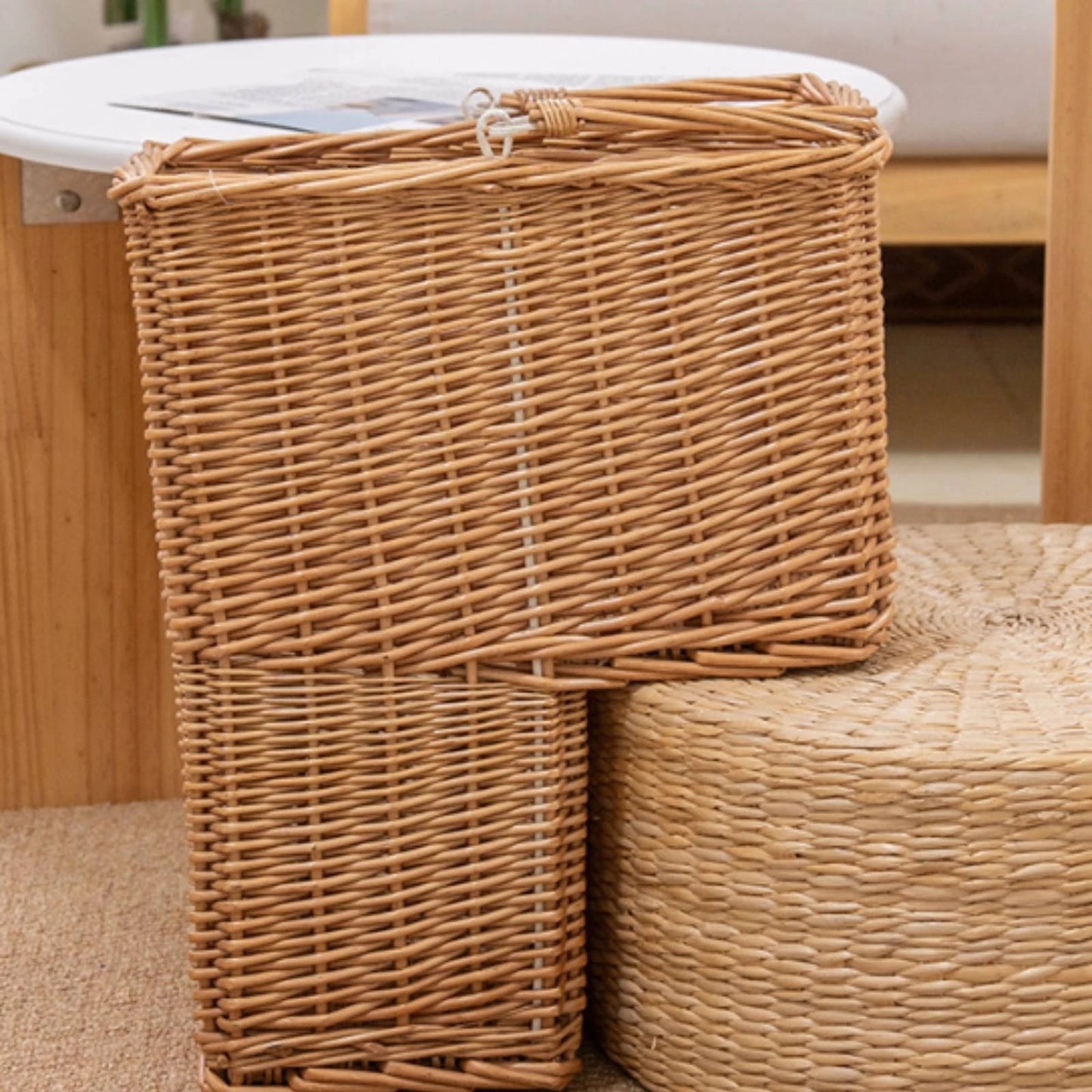 Rattan Stair Basket with Handle