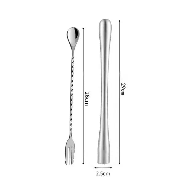 Cocktail Muddler with Long Drink Stirrer