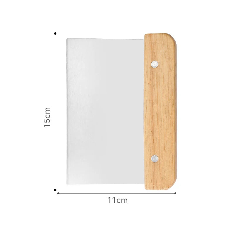 Metal Dough Cutter with Wooden Handle