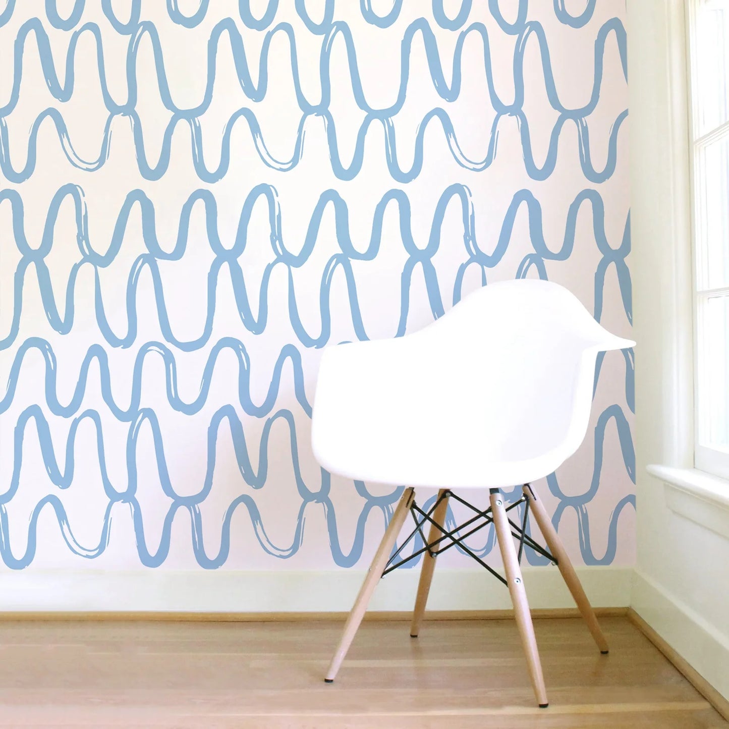 Blue Brush Peel and Stick Wallpaper
