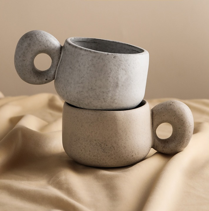 Artistic Stoneware Style Mugs