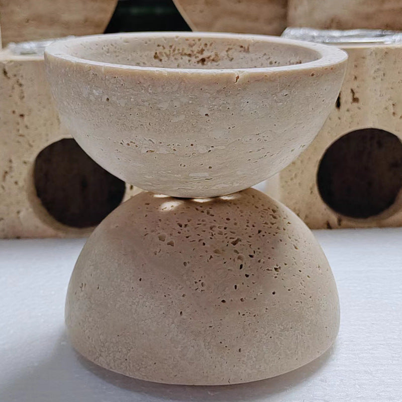 Round Travertine Style Incense Burner