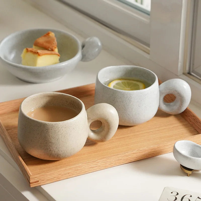 Artistic Stoneware Style Mugs