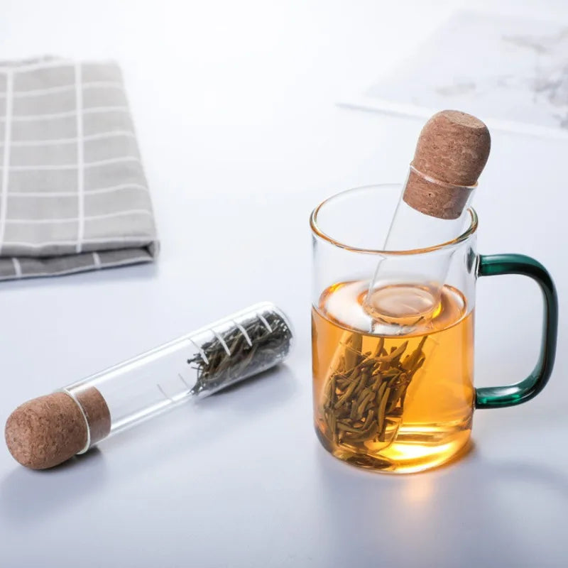 Glass Tea Herb Infuser with Cork Stopper