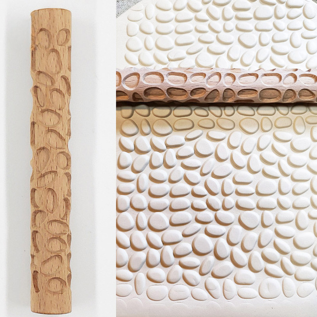 Mini Wooden Embossing Rolling Pins for Creative Baking
