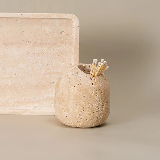 Travertine Style Match Holder