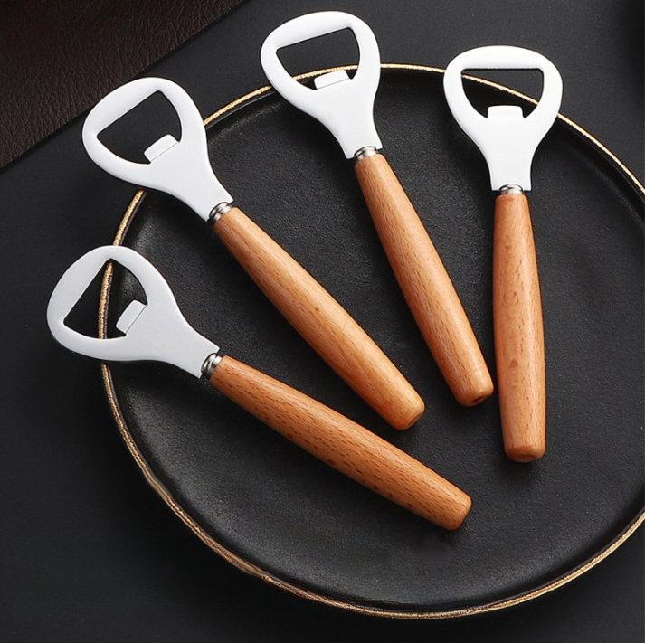 Manual Bottle Opener with Wooden Handle