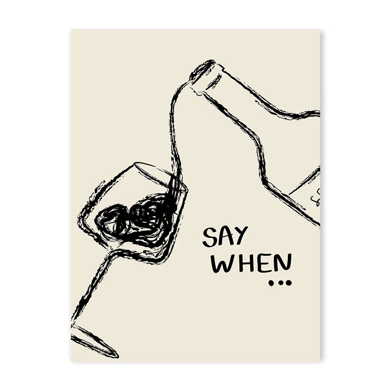 Red & Black Wine Canvas Posters