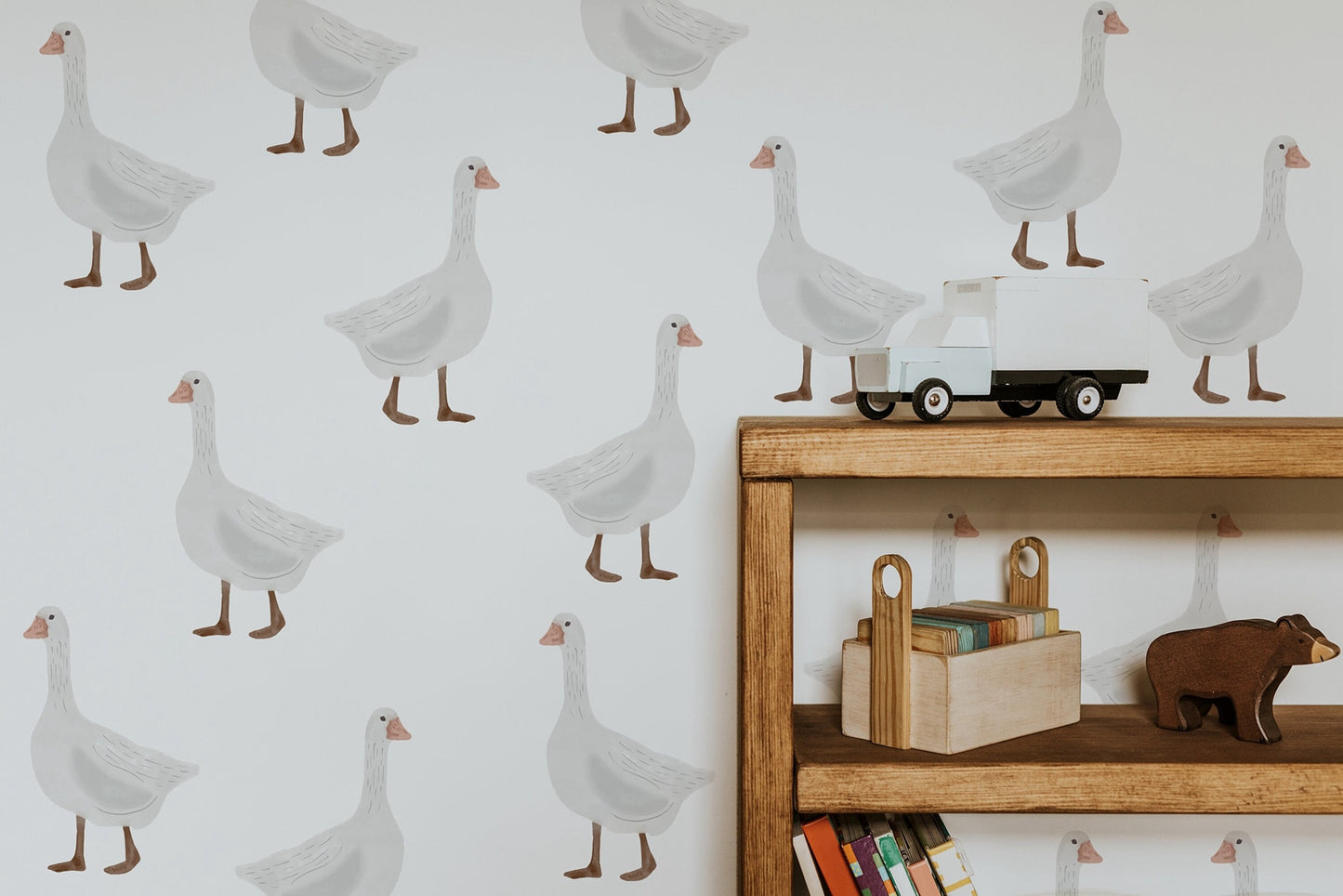White Goose Peel and Stick Wallpaper