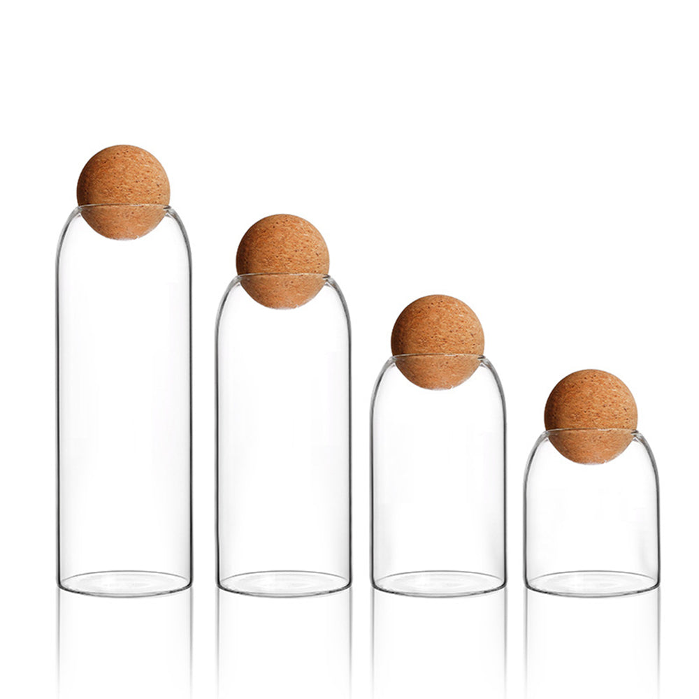 Glass Storage Jar with Ball Cork Lid