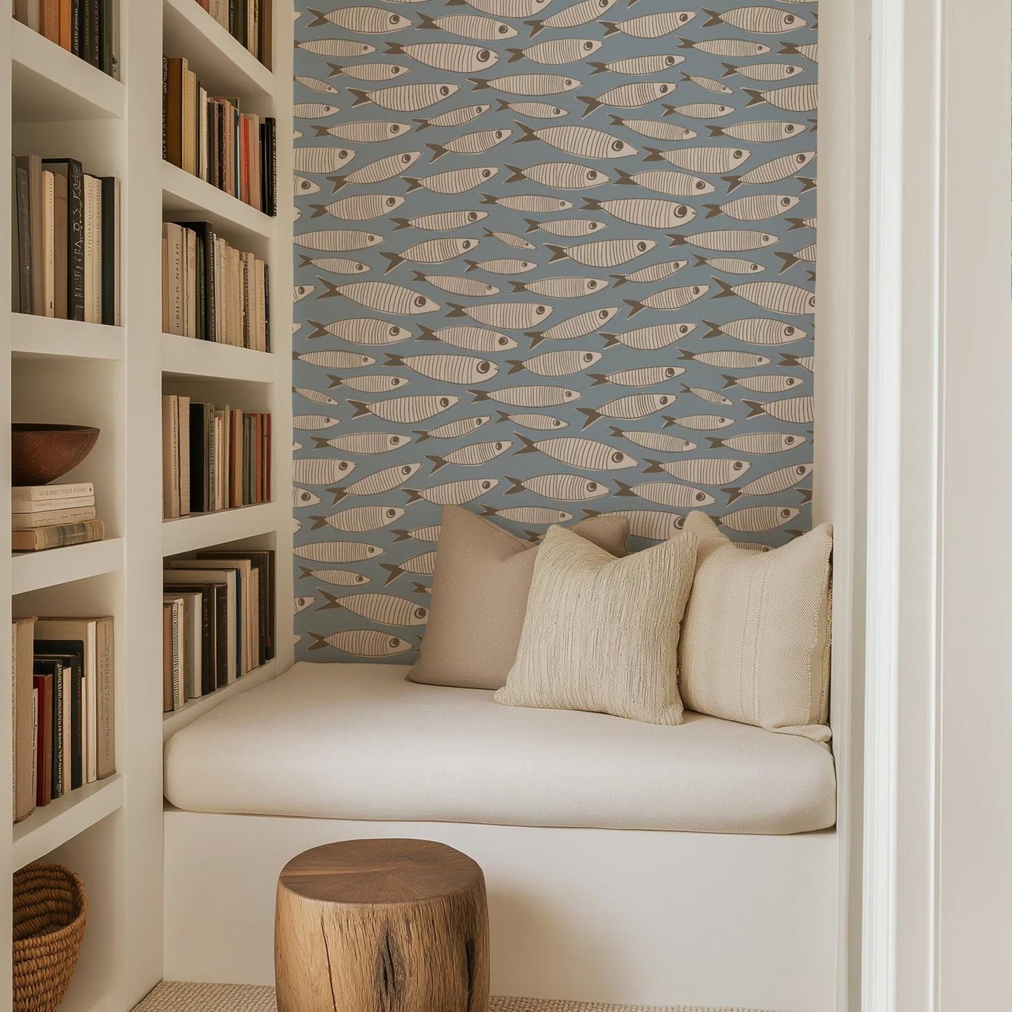 Retro Sardines Peel and Stick Wallpaper