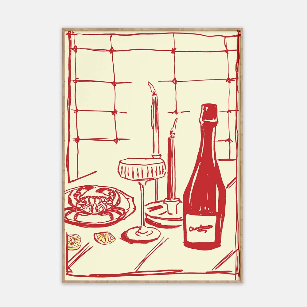 Red Dinner Canvas Poster