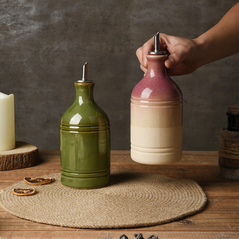 Retro Ceramic Olive Oil Bottles