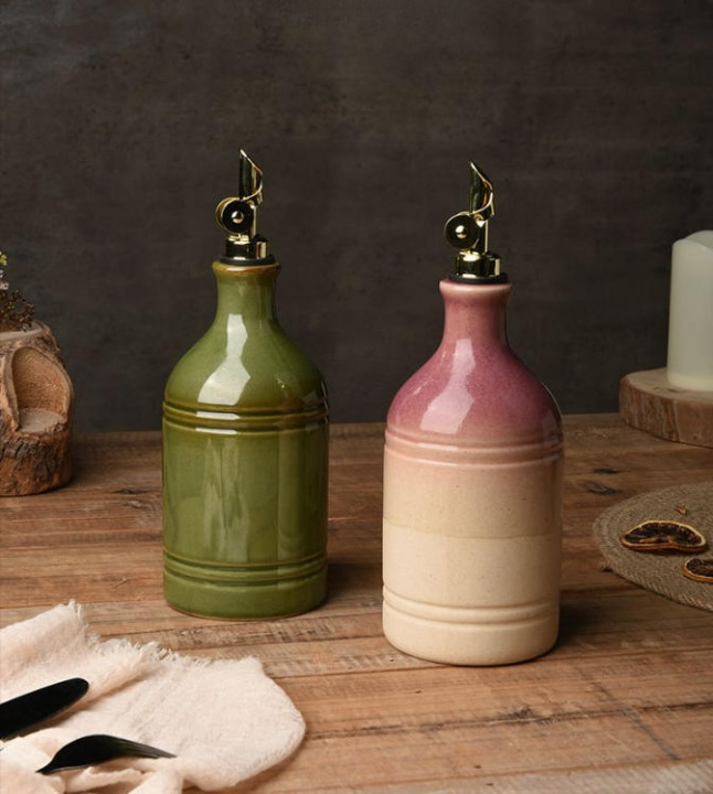 Retro Ceramic Olive Oil Bottles