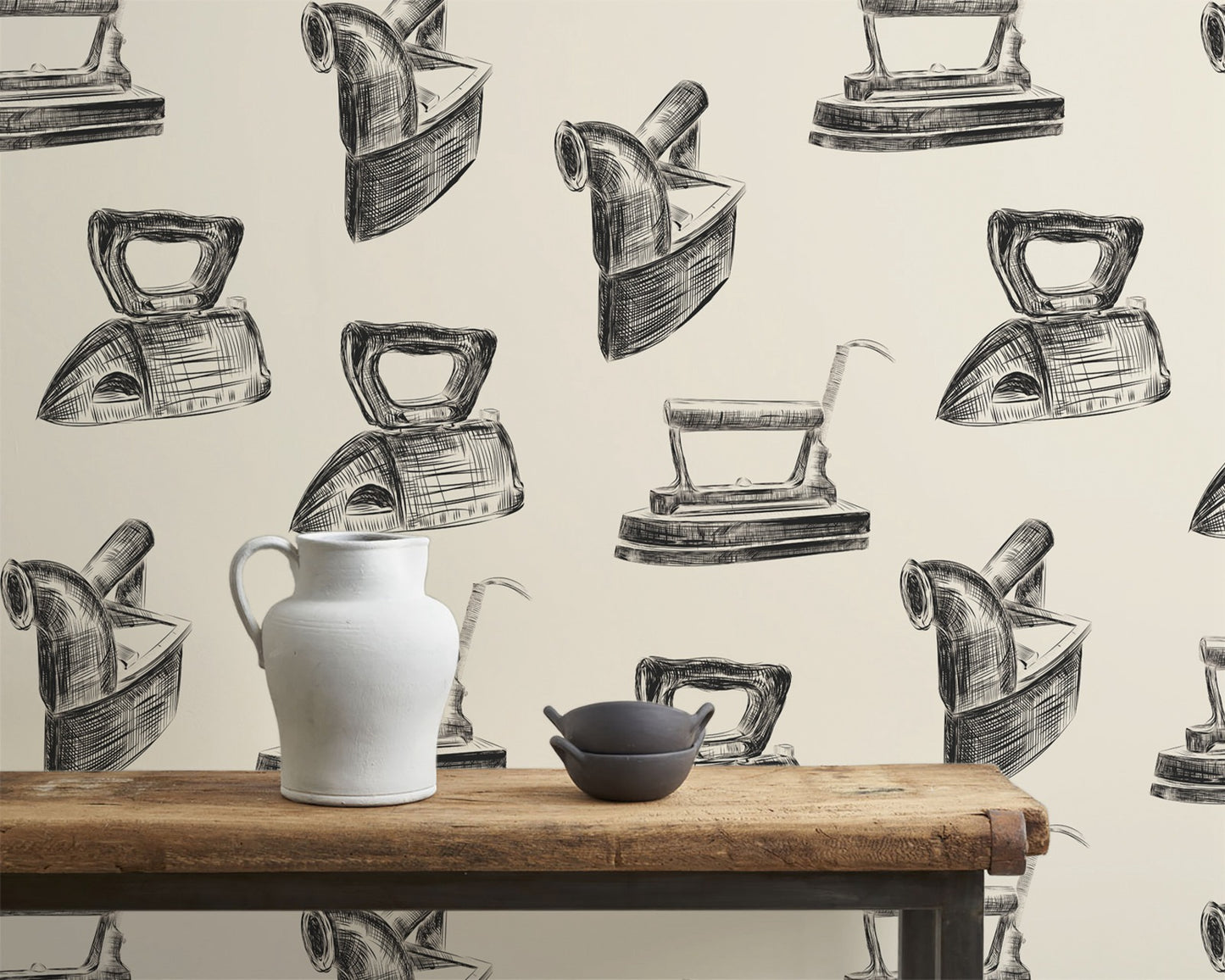Retro Irons Peel and Stick Wallpaper