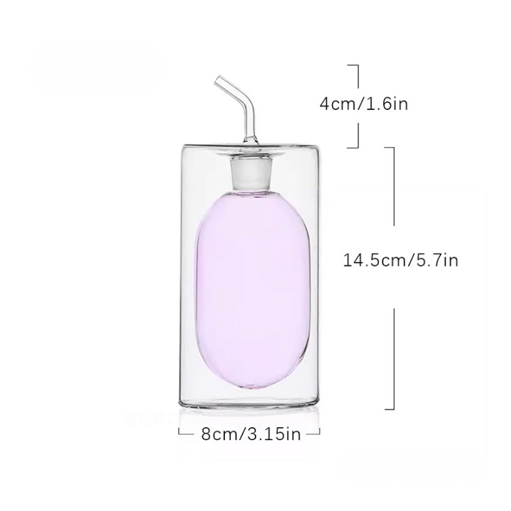Double Glass Seasoning Oil Bottle Dispensers