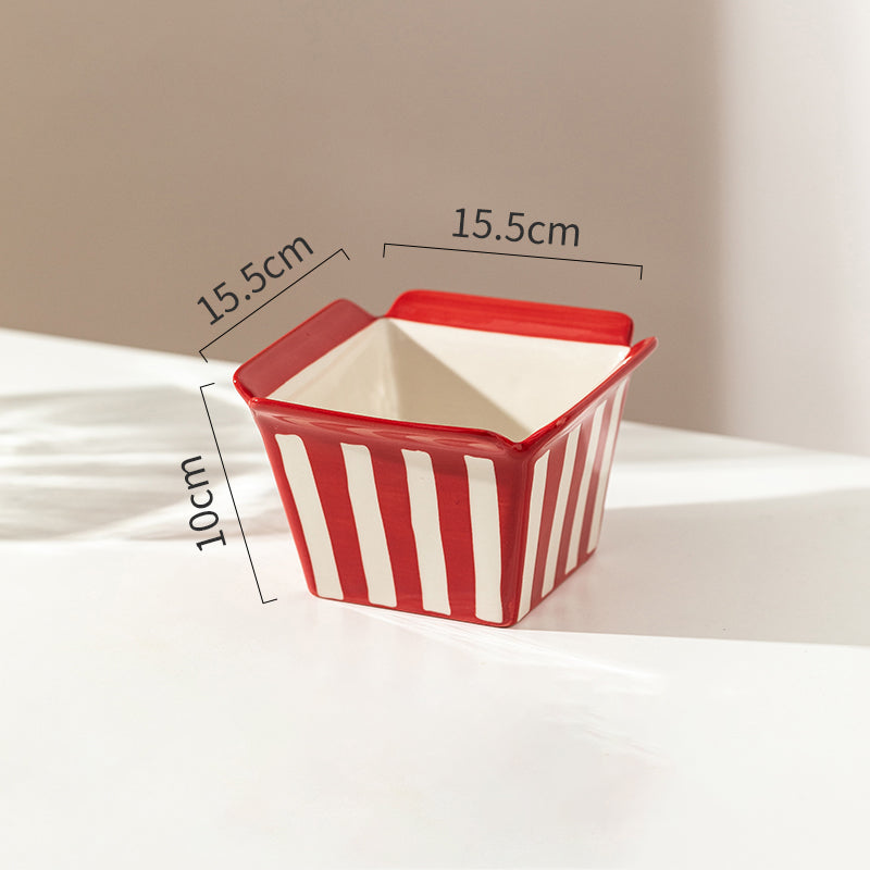 Ceramic Mini Popcorn Bucket Bowl