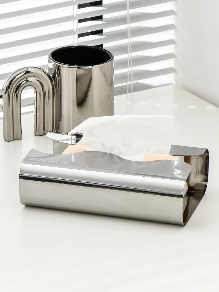 Chrome Style Tissue Case Box