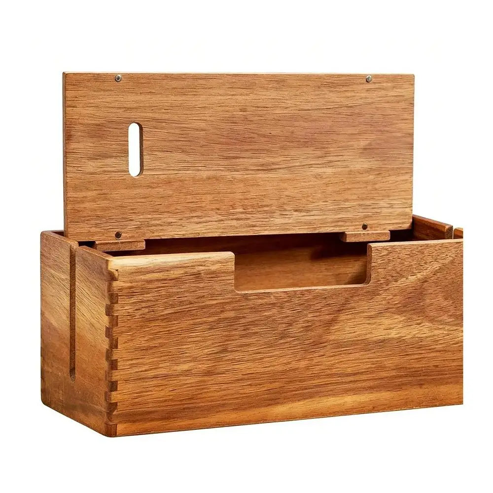 Wooden Organizer Box for Cables & Cords