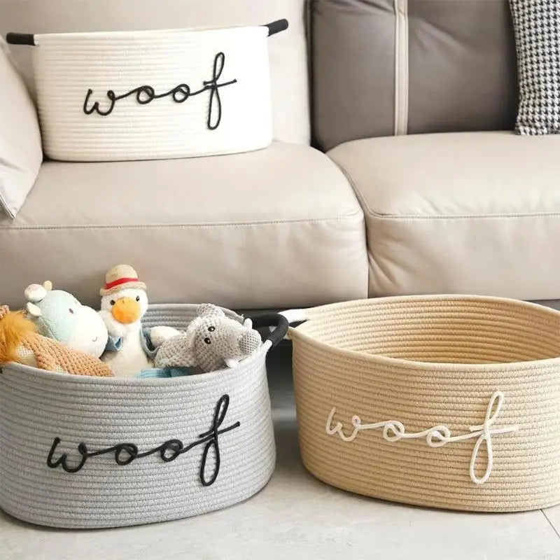 Rope Dog Toy Storage Basket