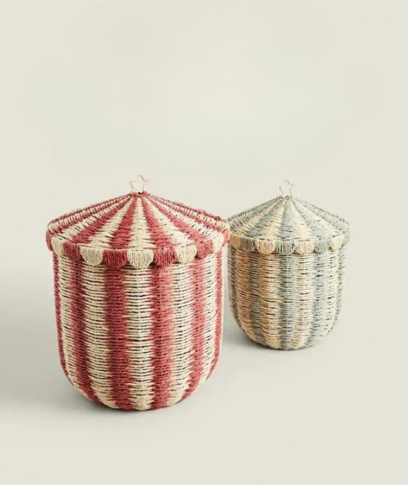 Circus Rattan Woven Baskets With Lid