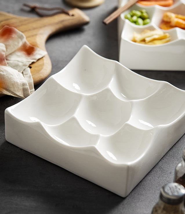 Serving Square Platter with Divided Sections
