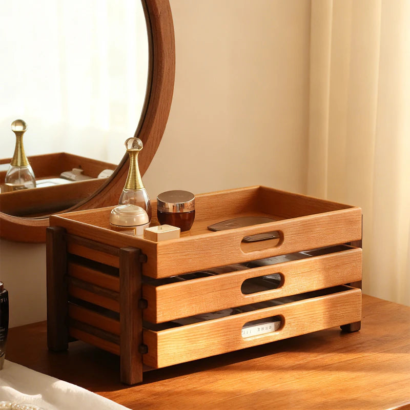 Wooden 3-Layer Organizer Drawer