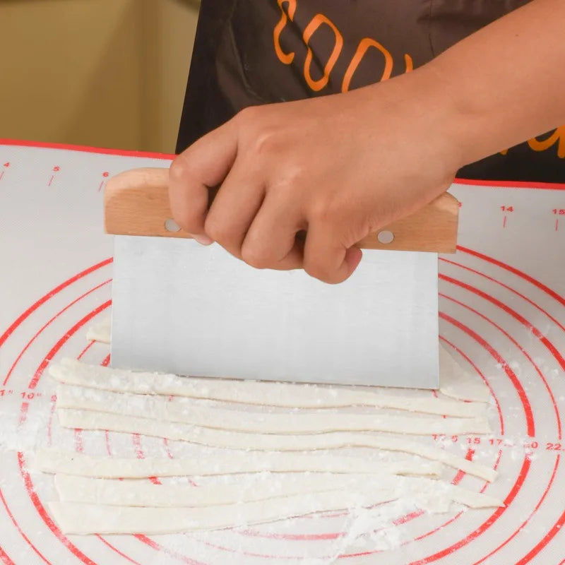 Metal Dough Cutter with Wooden Handle