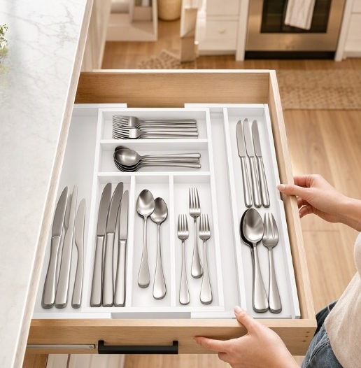 Wooden Expandable Drawer Organizer