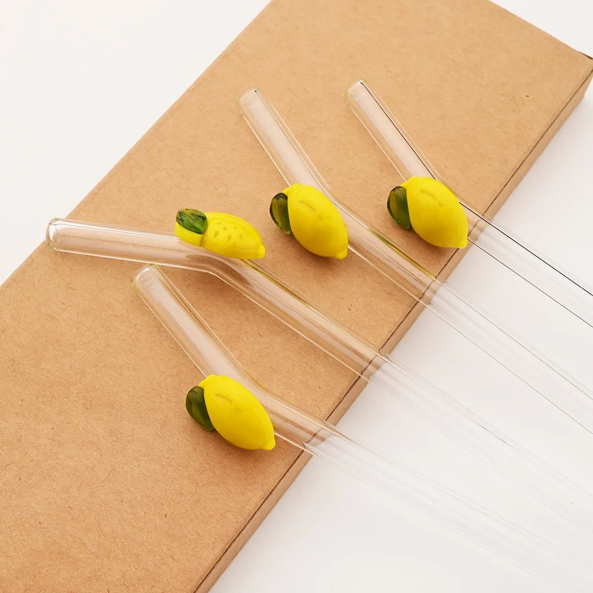 20cm Lemon Glass Straws