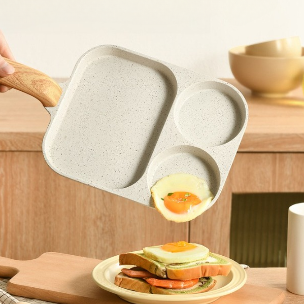 3 in 1 Breakfast Pan with Wooden Handle