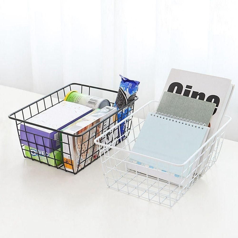 Metal Storage Baskets with Built-In Handles