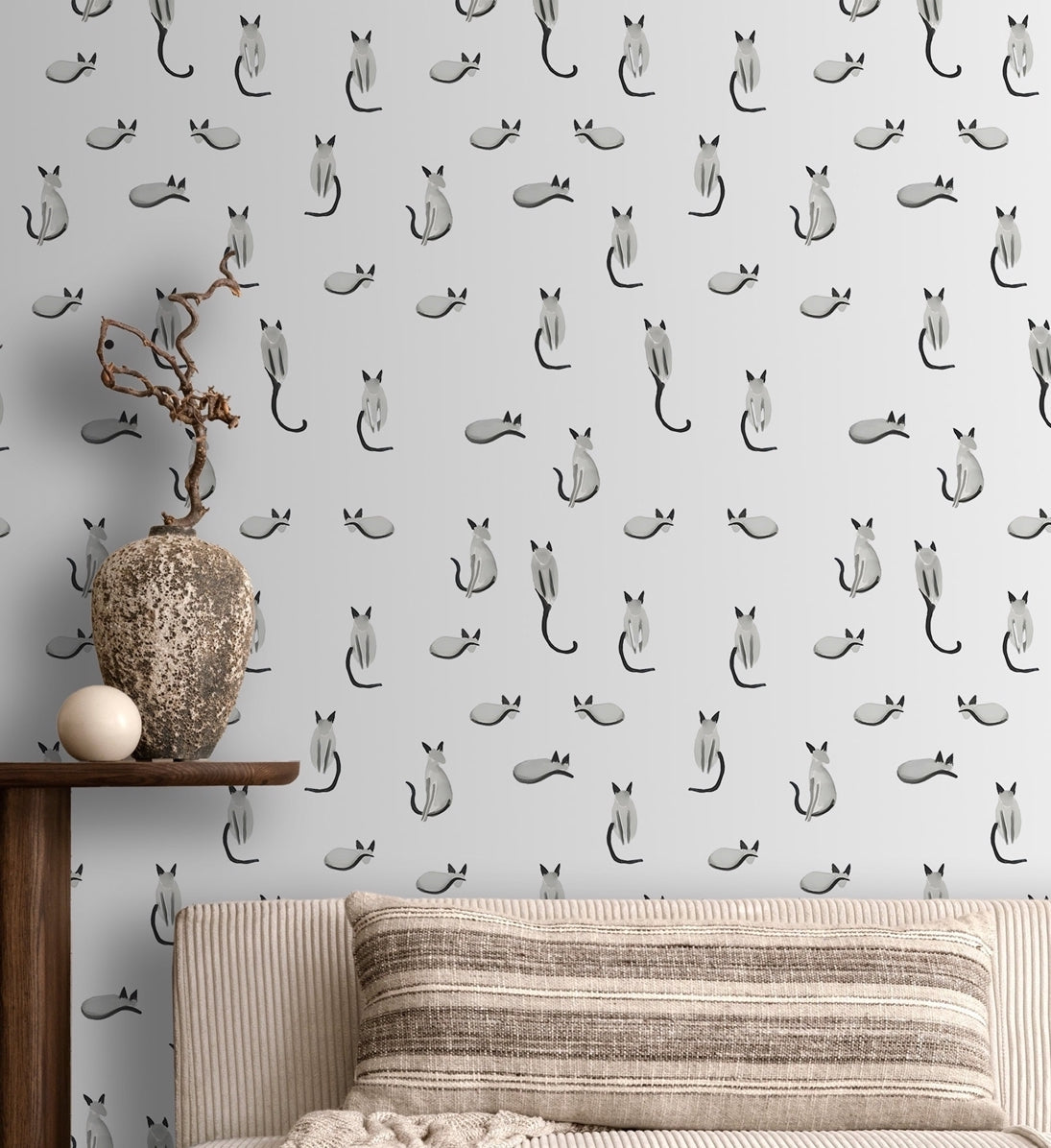 Elegant Cats Peel and Stick Wallpaper
