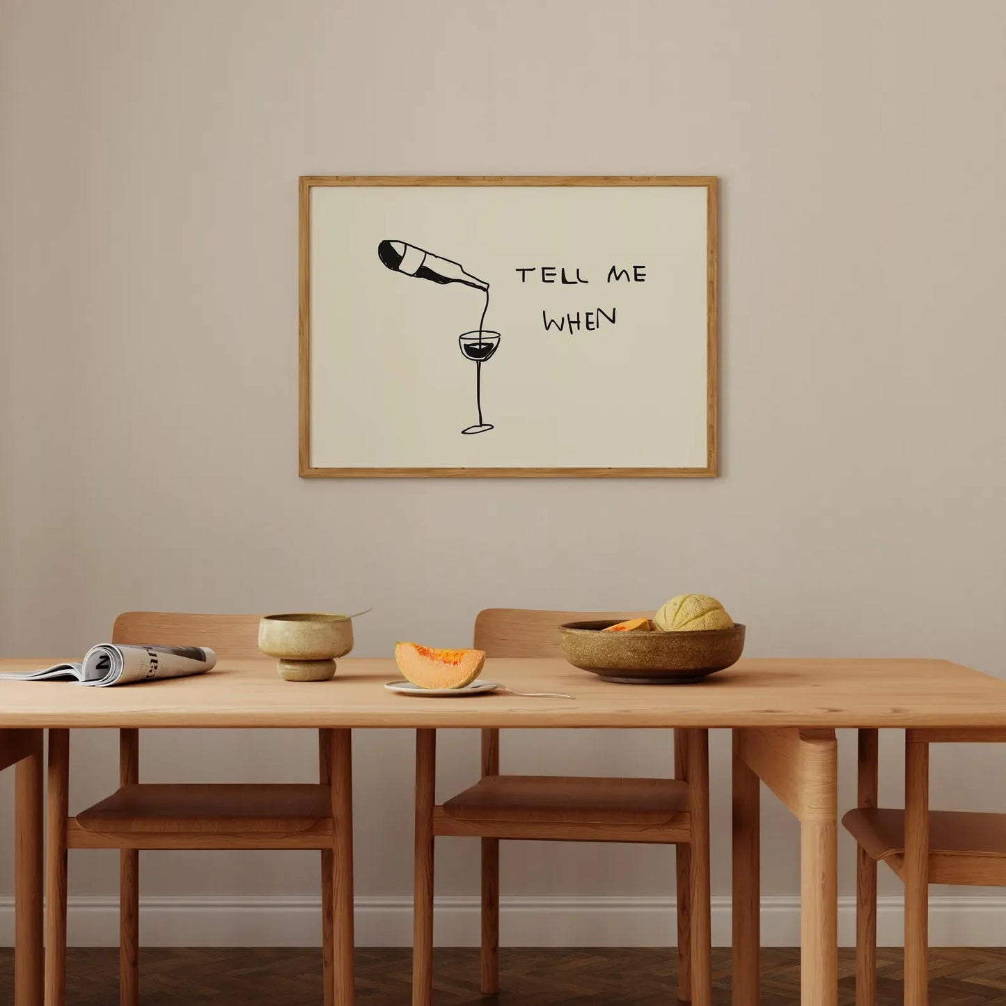 Horizontal Wine Canvas Poster