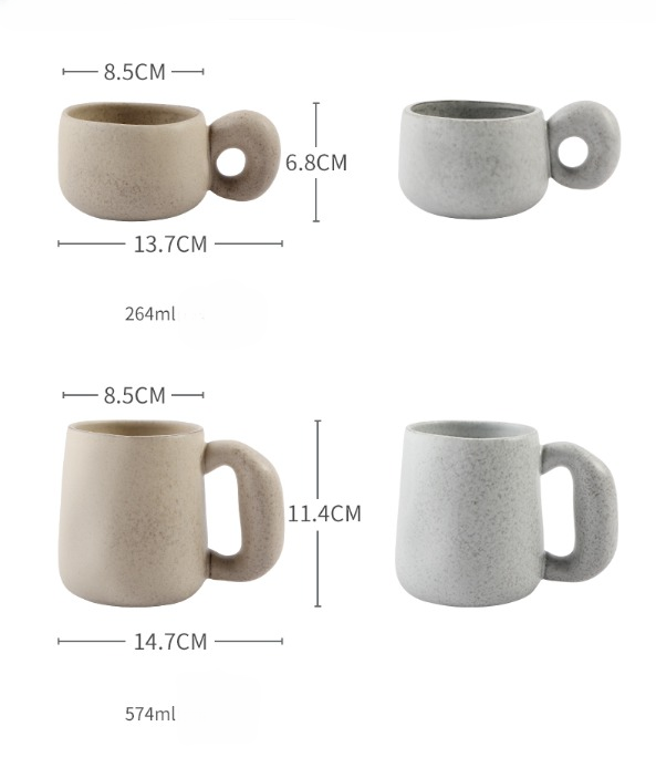 Artistic Stoneware Style Mugs