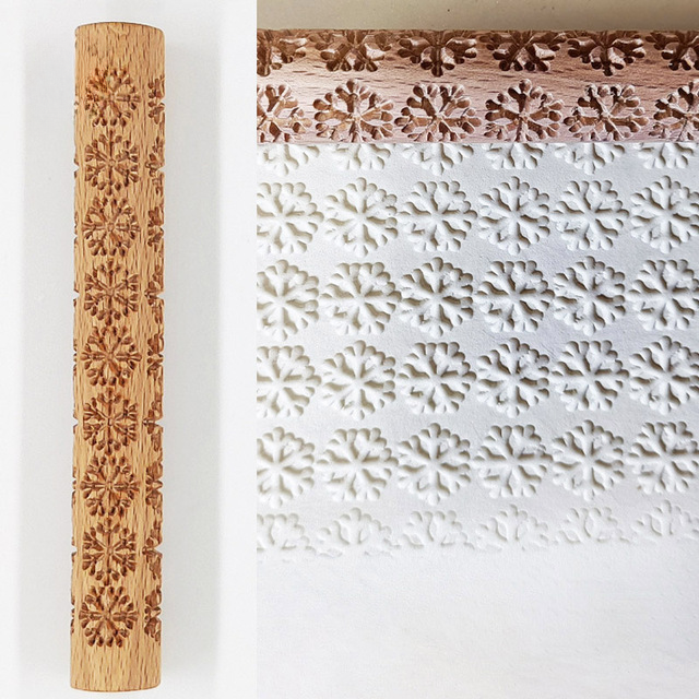 Mini Wooden Embossing Rolling Pins for Creative Baking
