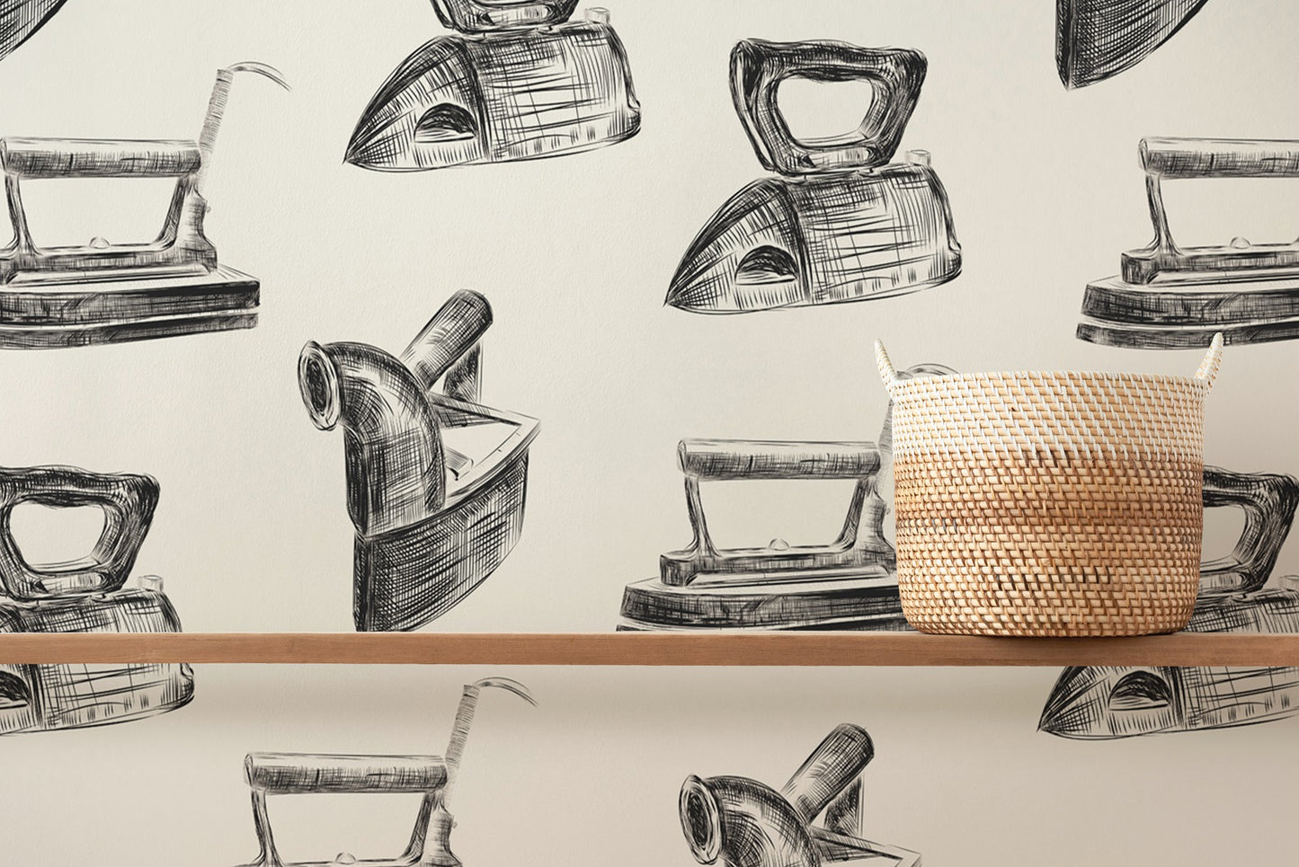 Retro Irons Peel and Stick Wallpaper