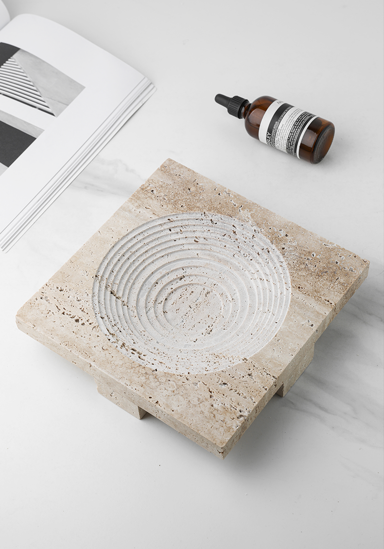Travertine Style Centrepiece Tray