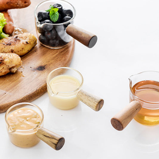 Glass Cup with Wooden Handle