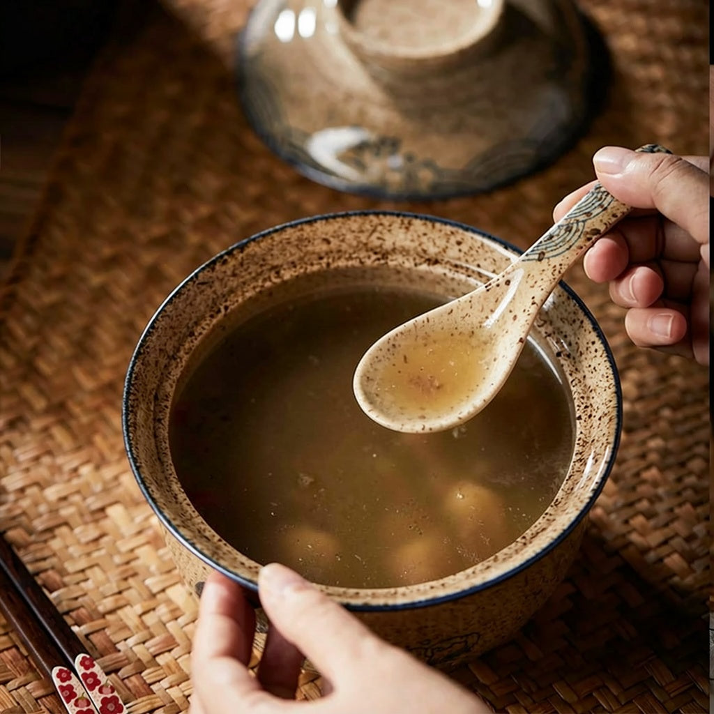 Japanese Style Ceramic Bowl with Lid