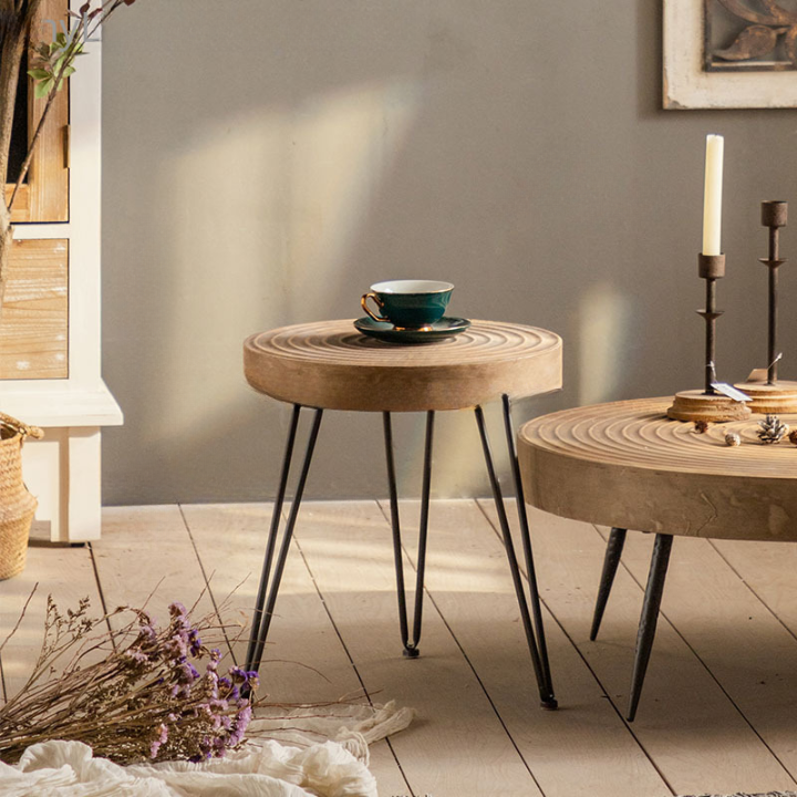 Round Vintage Style Wooden Tables