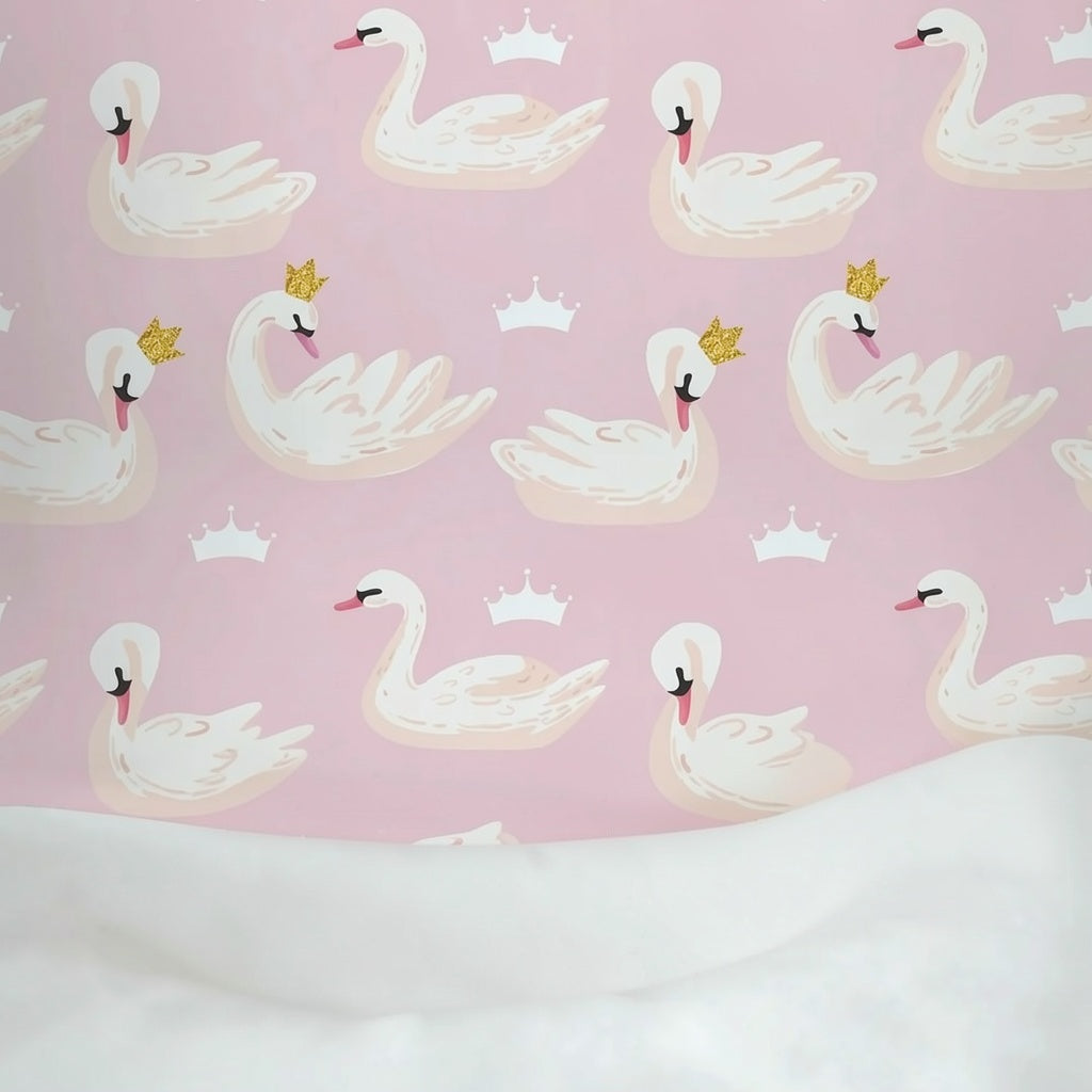 Swans and Crowns Peel and Stick Wallpaper