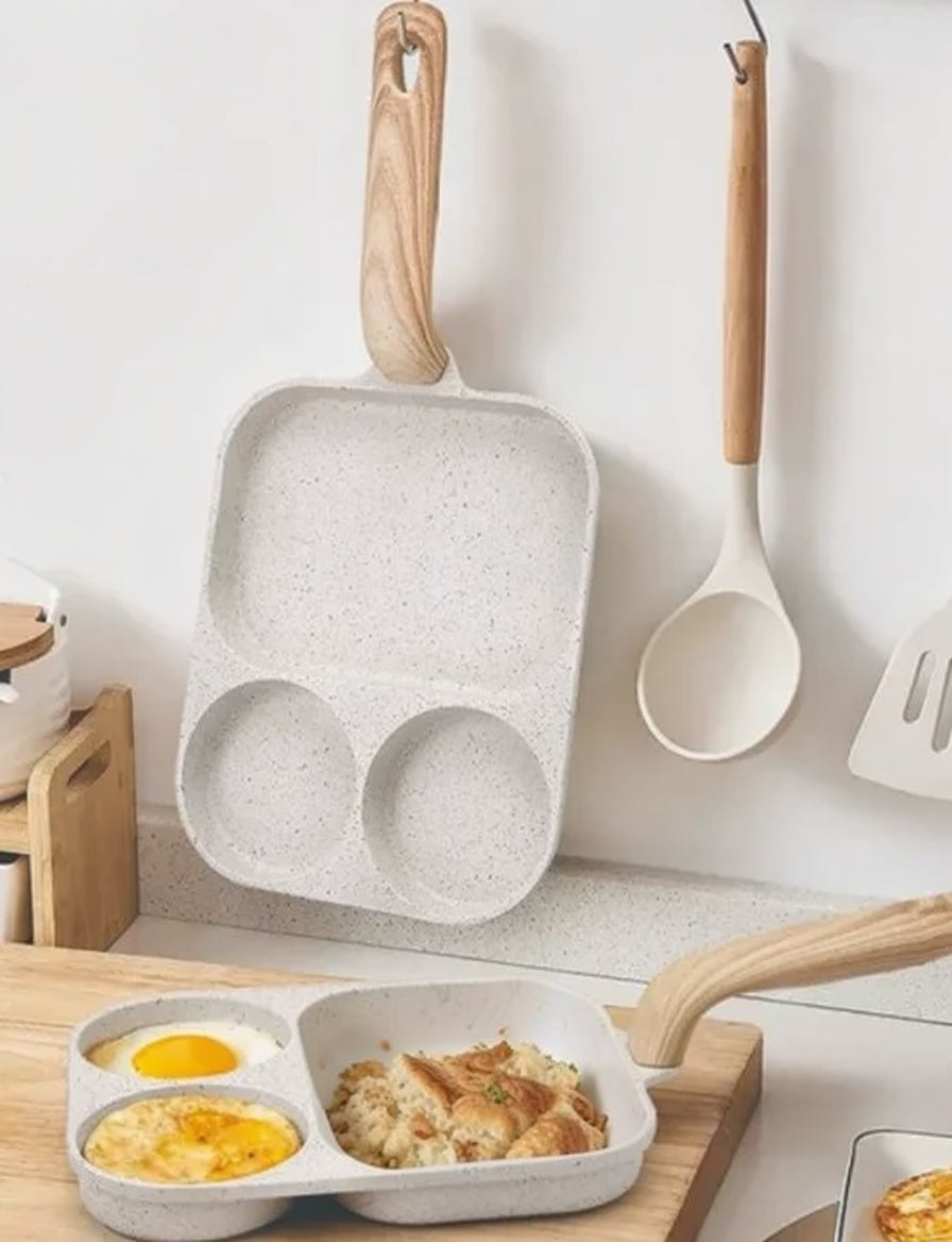 3 in 1 Breakfast Pan with Wooden Handle