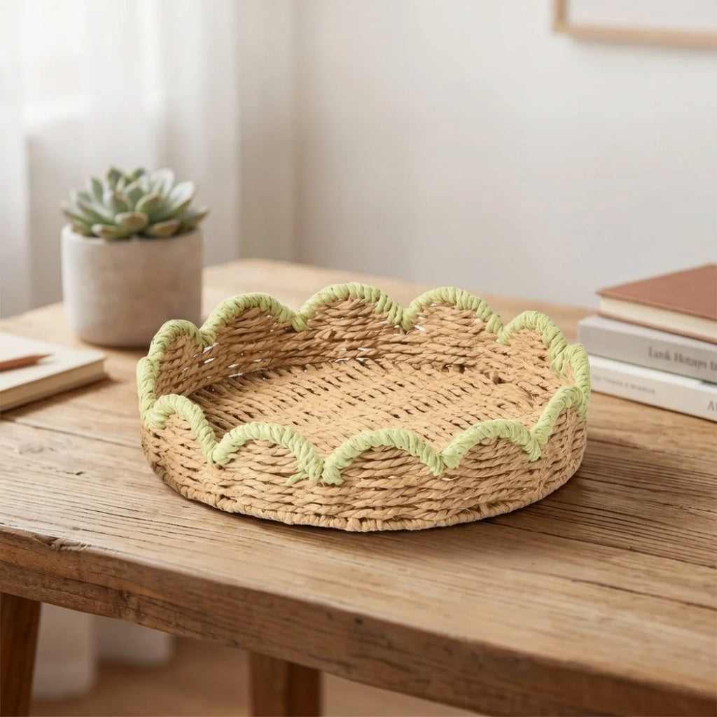 Flower-Shaped Rattan Woven Baskets