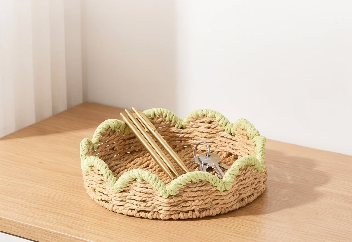 Flower-Shaped Rattan Woven Baskets
