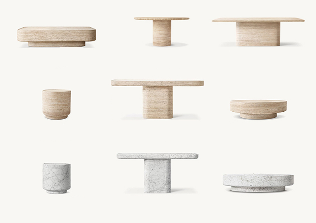 Travertine Light Lux Side & Coffee Tables